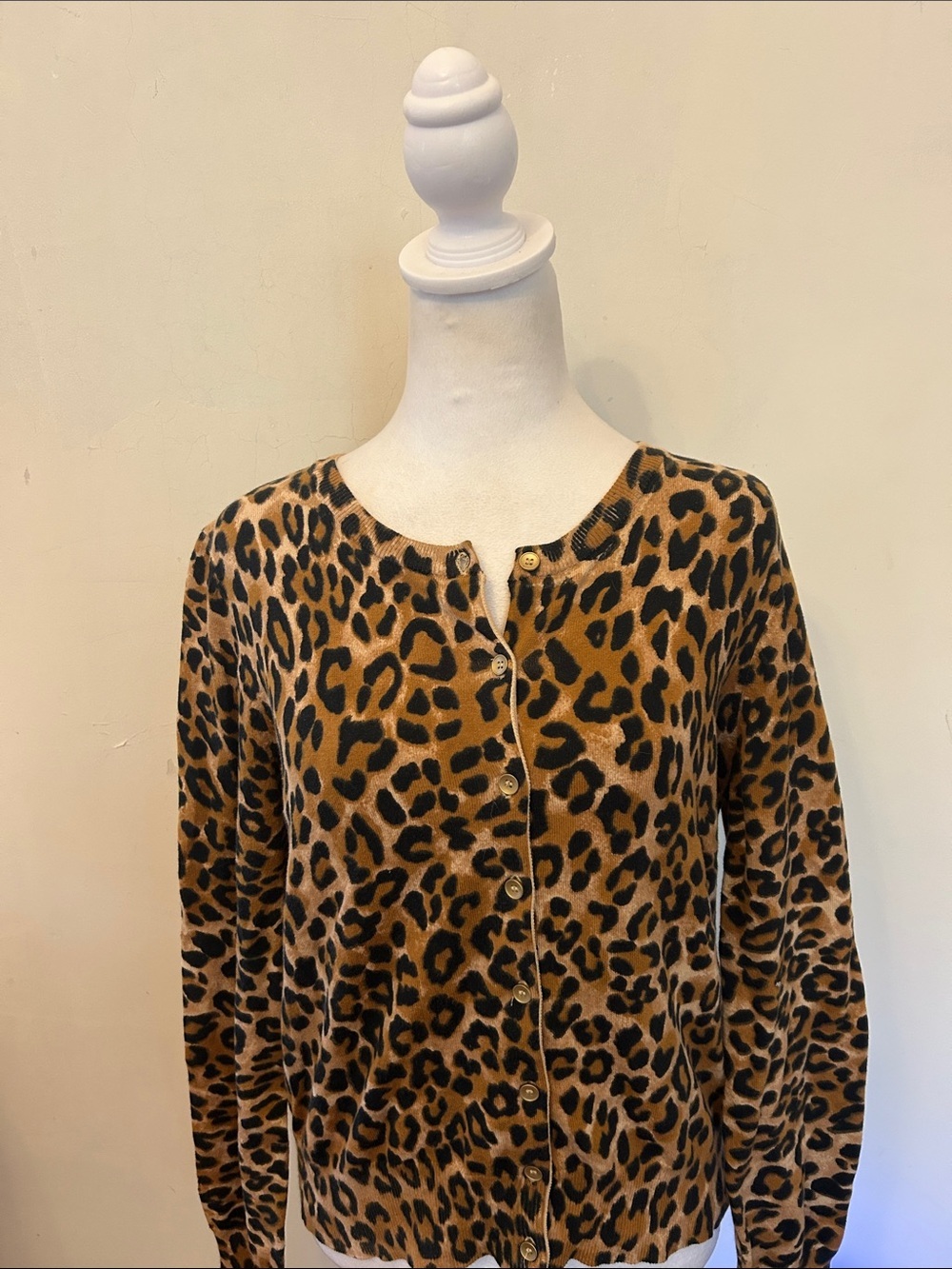Jones New York Leopard Print Button Cardigan - Brown & Black Size PL EUC